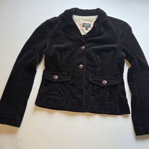 Jacob Connexion Black Cotton Corduroy Tailored Blazer ~17in P2P